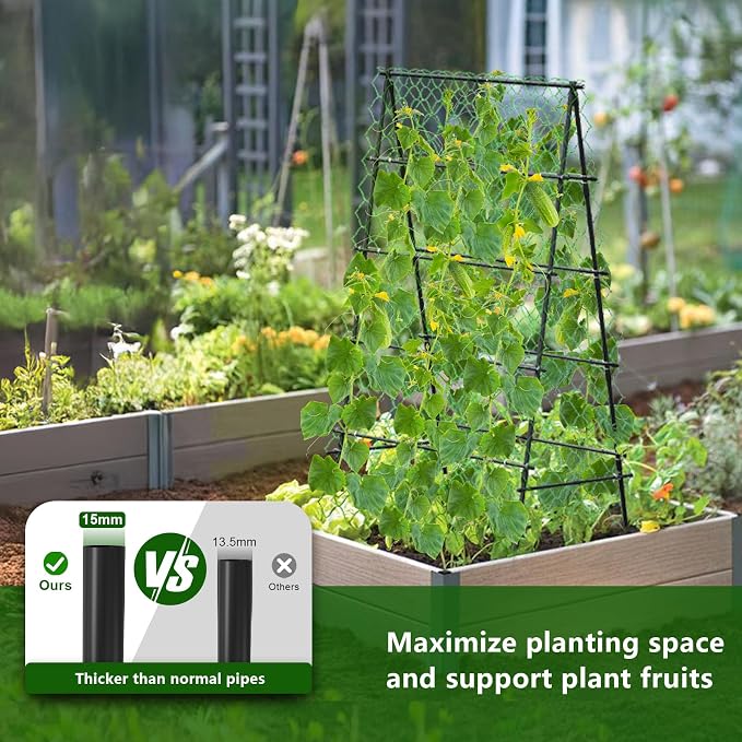 Garden Trellis for Climbing Plants, A-Shape Garden Plant Support Frame for - Image 2