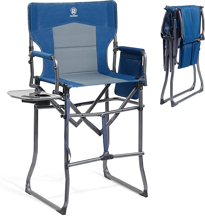 EVER ADVANCED Portable 30.7" Seat Height Tall Folding Camping Chair Directors by EVERADVANCED