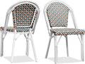 PURPLE LEAF Dining Chair Set of 2 Outdoor French Bistro Chairs Hand-Woven by PURPLELEAF