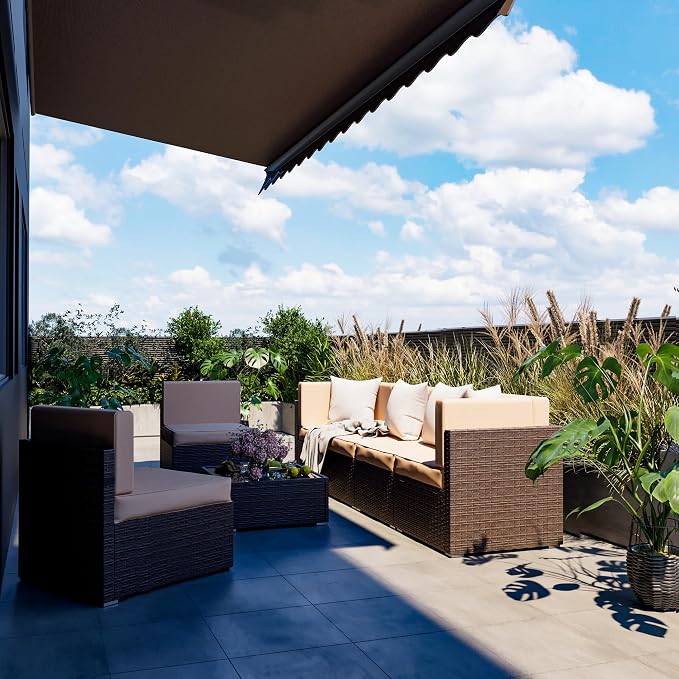 Pamapic Patio Furniture Set, 7 Pieces Modular Outdoor Sectional, Patio - Image 3