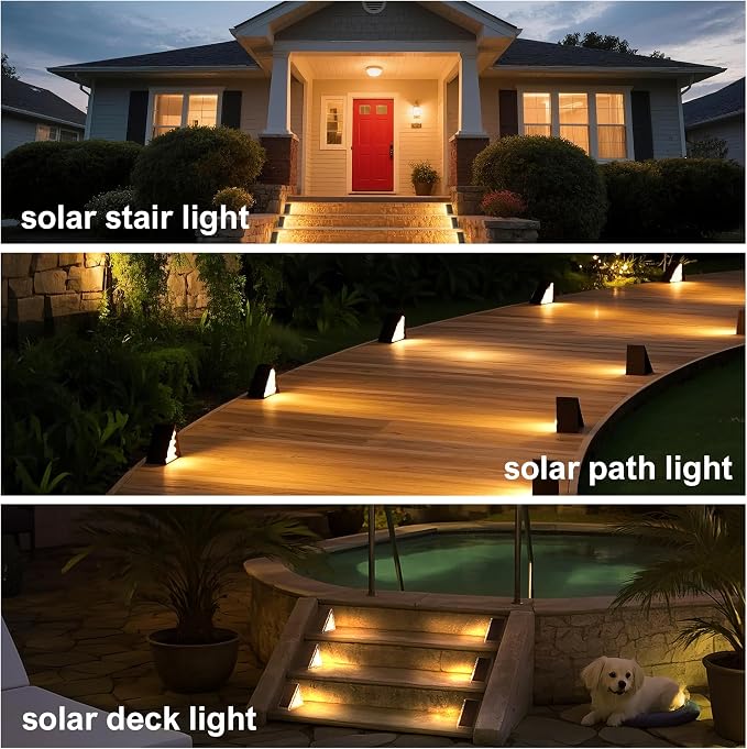 DAMINY Solar Step Light for Outside, 2 Lighting Modes, Stair Light Outdoor - Image 9