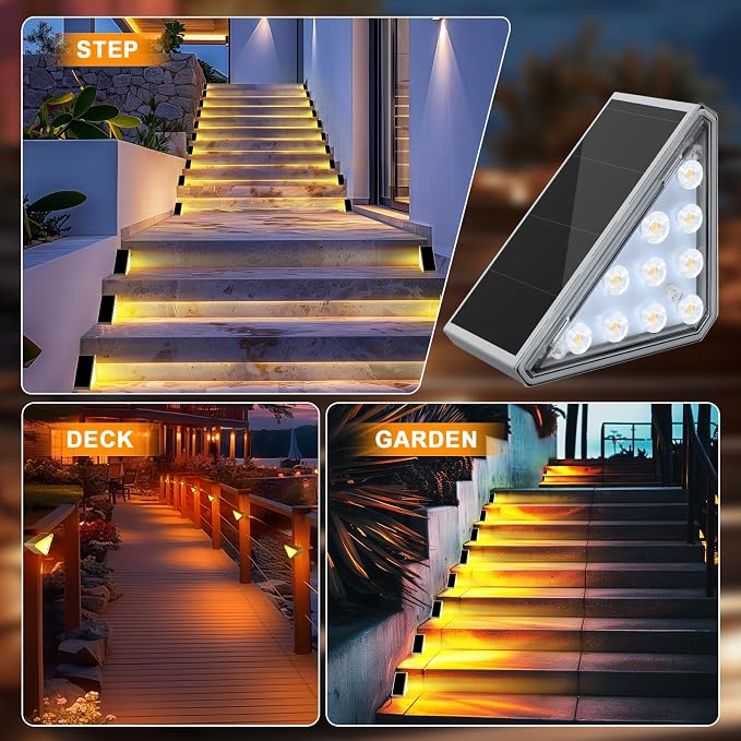 2 Pack Solar Stair Lights Outdoor Stair Lights - Image 5