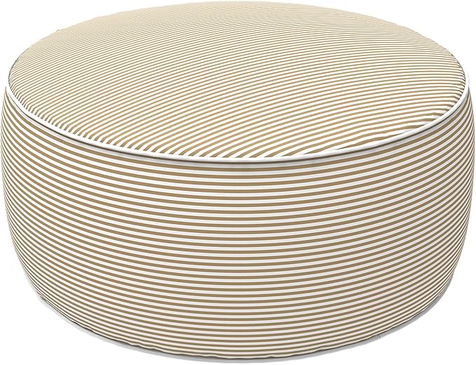 LVTXIII Outdoor Inflatable Ottoman, Portable Round Ottoman Pouf by LVTXIII