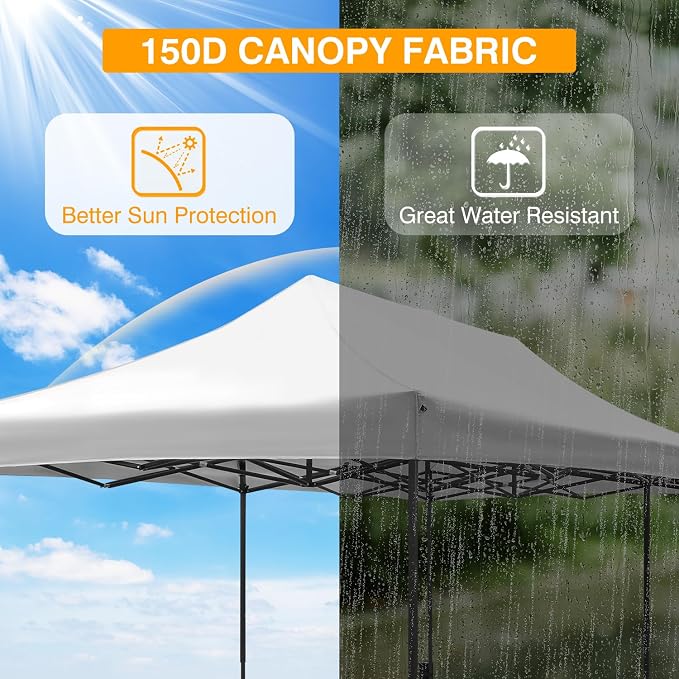 10x20fT Pop-Up Canopy Tent – Adjustable Height Outdoor Gazebo, Quick Setup - Image 3