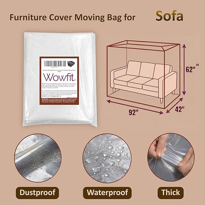 Wowfit Furniture Cover Dust-Proof Moving Bag - Image 3