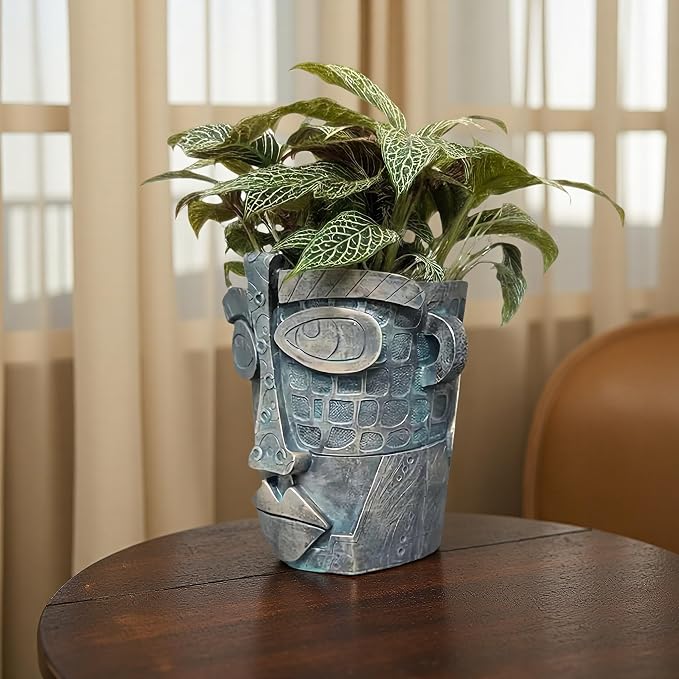 Picasso Abstract Face Flower Pot, Unique Resin Crafted Planter - Image 6