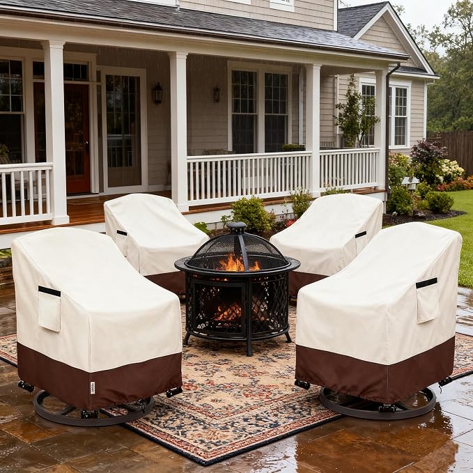 Patio Chair Covers for Outdoor Furniture Waterproof 4 Pack, Heavy Duty - Image 7