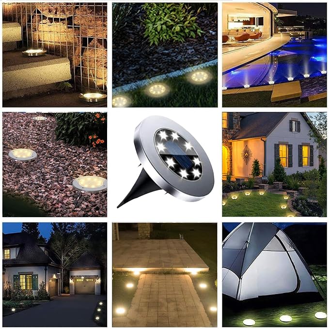 4.6 Inch Diameter Solar Ground Lights, Waterproof Solar Garden Lights, Outdoor - Image 7