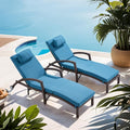 Outdoor Lounge Chairs Set of 4, Hydraulic Adjustable Outdoor Chaise Lounge by Suvivityse
