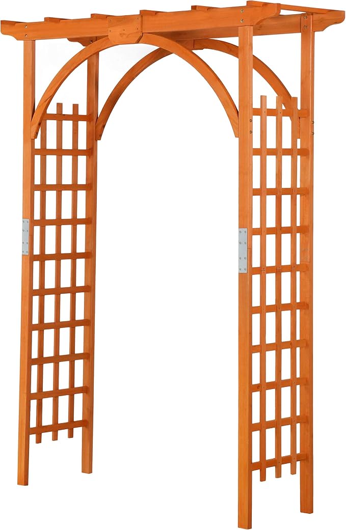Yaheetech Horticulture Garden Arches 7FT Wood Backdrop Stand Wooden Trellis by Yaheetech