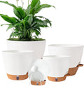 Self Watering Pots for Inoor Ourdoor Plants 10/9/8/7/6.5 Inch Plastic Planters by Fielda