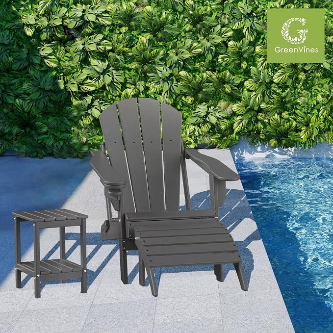 GREENVINES Adirondack-Outdoor-Side-Table | 14 x 13 Inches | HDPE Plastic | All - Image 2