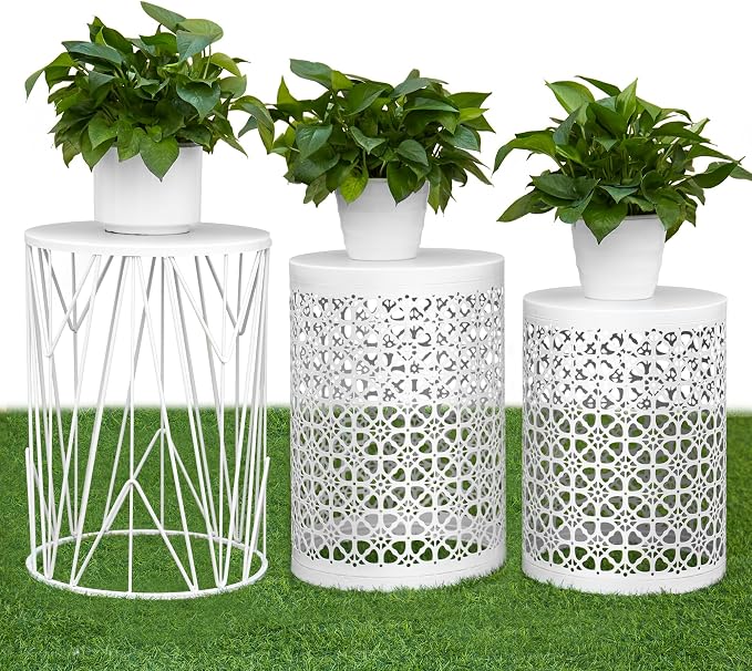 HFHOME Set of 3 Heavy-Duty Round End Table, Side Table, Coffee Table - Image 7