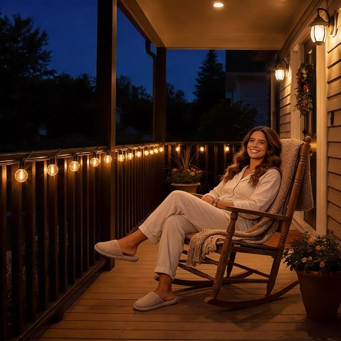 RTTY Dense-Glow Outdoor String Lights 50ft, G40 Led Patio Globe Lights - Image 6