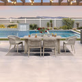 PURPLE LEAF 7 Pieces Outdoor Dining Set Patio Table and Chairs Set Aluminum by PURPLELEAF