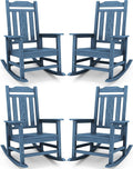 SERWALL Oversized Rocking Chair, HDPE Outdoor Rocking Chairs Set of 4, Patio by SERWALL