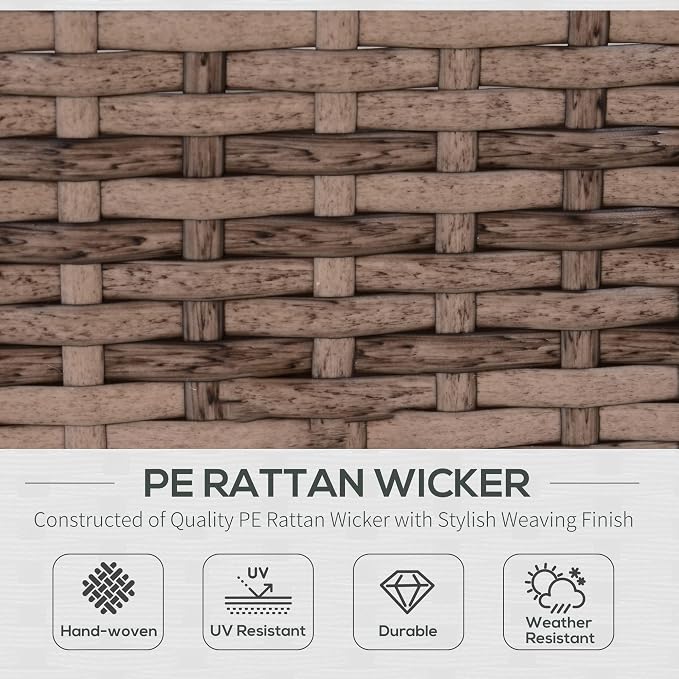 Outsunny 7 Piece Patio Furniture Set, Wicker Outdoor Sectional Sofa Set - Image 3