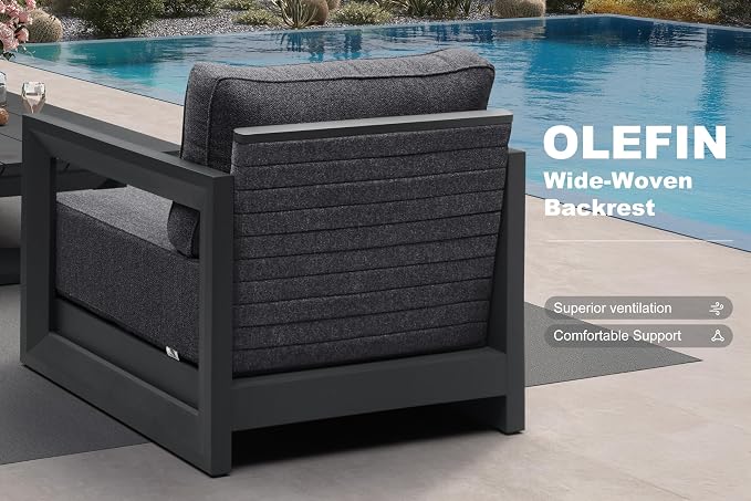PURPLE LEAF Patio Furniture Set Open-End Outdoor Couch - Image 5