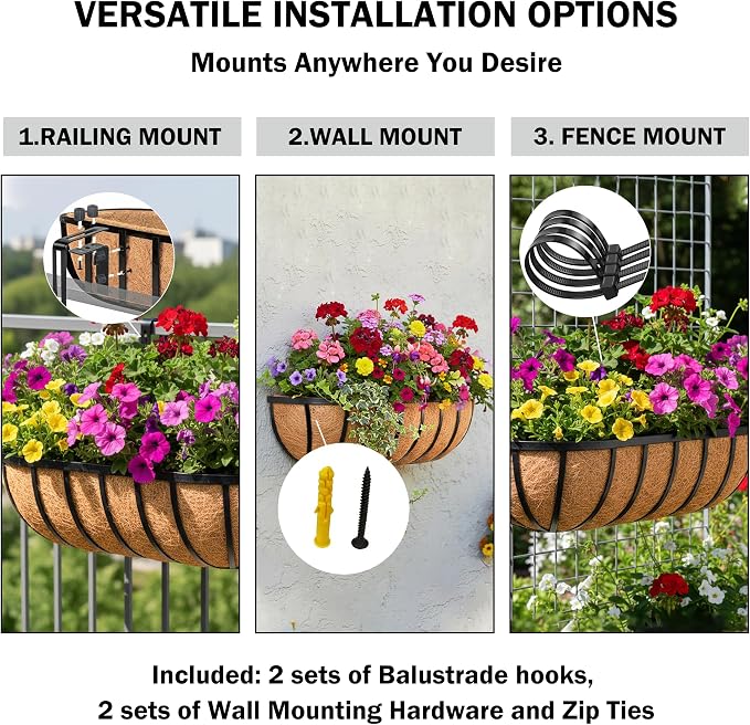 30“ Window Box Railing Planter - Image 3