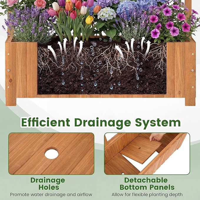 Giantex Wooden Raised Garden Bed - Image 4