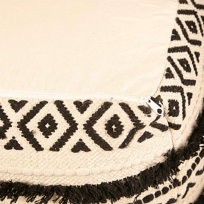 REDEARTH · UNSTUFFED Pouf Ottoman Cover Textured Boho Storage Cube Bean Bag - Image 8