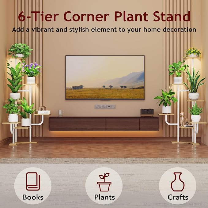 Corner Plant Stand with Grow Light - Image 3