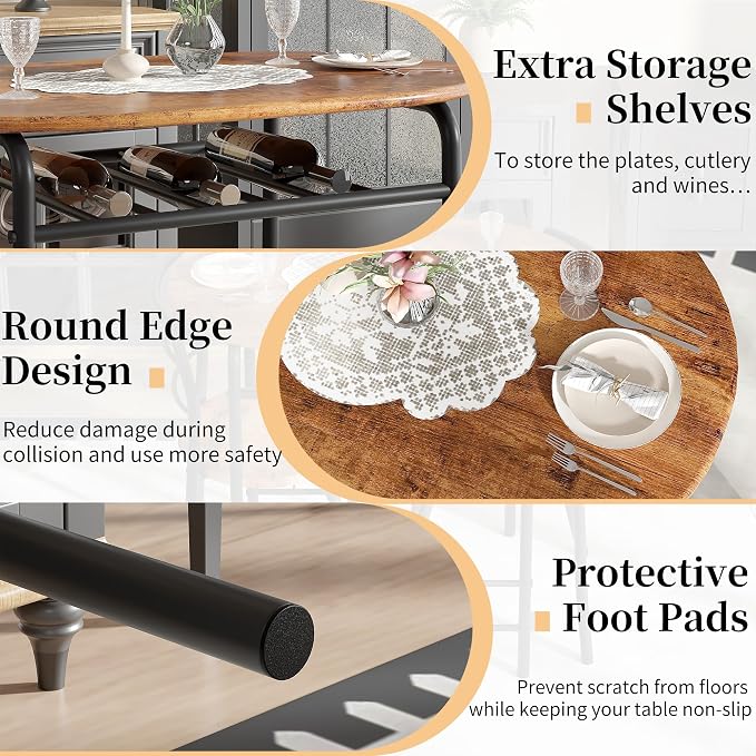VECELO 3-Piece Dining Table Set - Image 3