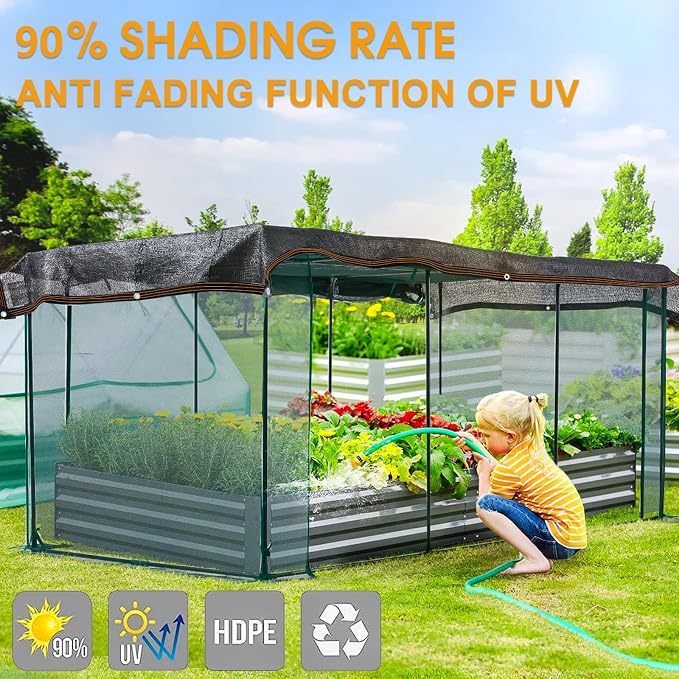 Garden Shade Cloth, 80%-90% Resistant Sun Shade Neting Mesh Tarp - Image 5