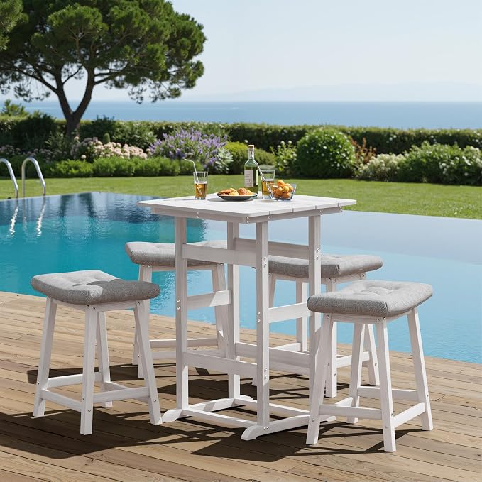 Ciokea 4 Set 24" Outdoor Bar Stools - Image 9