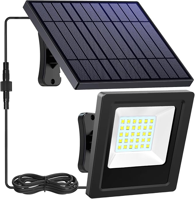 Solar Lights Outdoor 6500K Cool White Solar Flood Lights, Waterproof Dusk to by Lightonight
