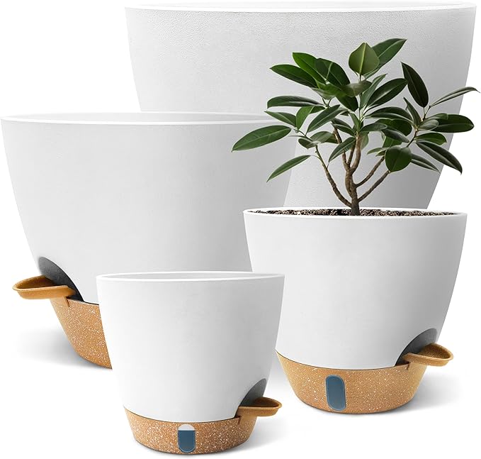 12/10/9/8 inch Self Watering Pots by SORANGEUN