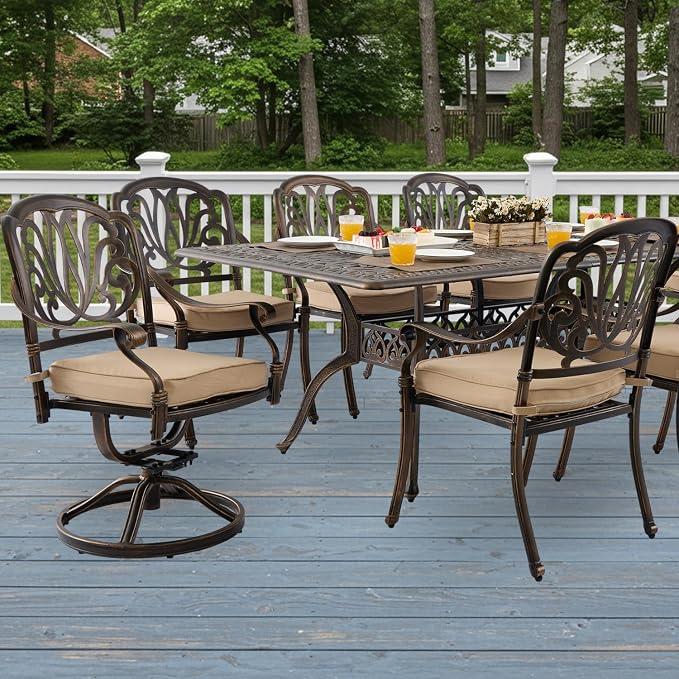9-Piece Cast Aluminum Patio Furniture, Outdoor Dining Sets - Image 2