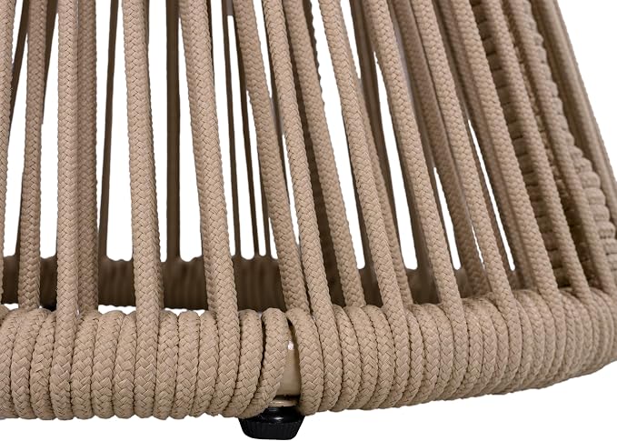 Scott Living Nara 18.9" Acacia Wood Outdoor Side Table, Metal Frame+Woven Rope - Image 9