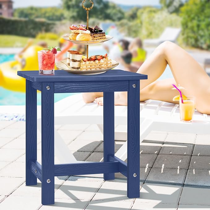 Y&M Outdoor Side Table, HIPS Adirondack Small Single Table, Waterproof Square - Image 2