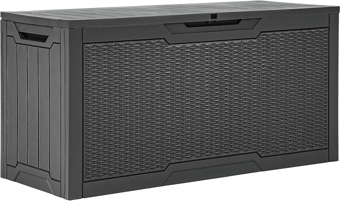 YITAHOME 80 Gallon Resin Deck Box, Weather Resistant Outdoor Rattan Storage Box - Image 7