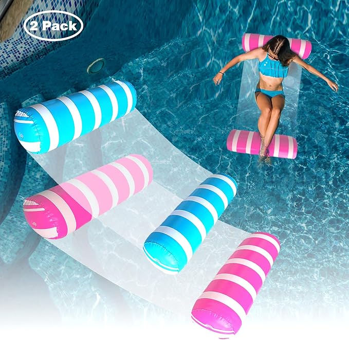 Inflatable Pool Floats Adult Size Water Hammock, Pool Rafts Lounge Chairs by BLOFUNmakelifebetter