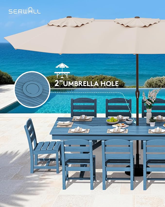 SERWALL 11 Piece Outdoor Dining Set - Image 5