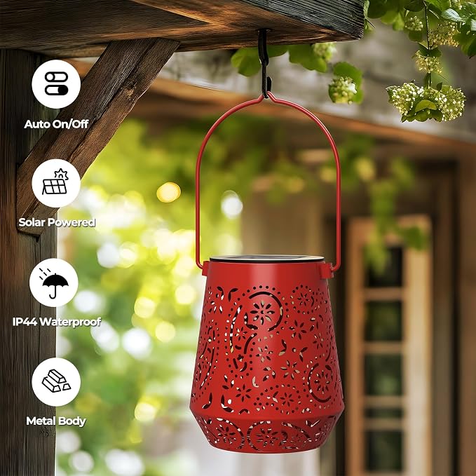 Solar Lanterns 4 Pack Outdoor Waterproof Solar Lights, Mothers Day Gifts - Image 8