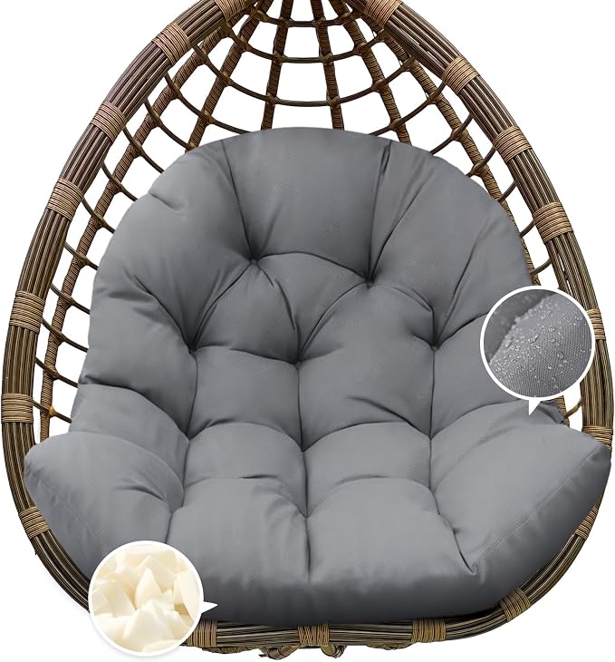 Egg Chair Cushion Replacement, Waterproof Outdoor Hanging Egg Swing Chair by Tycdiose