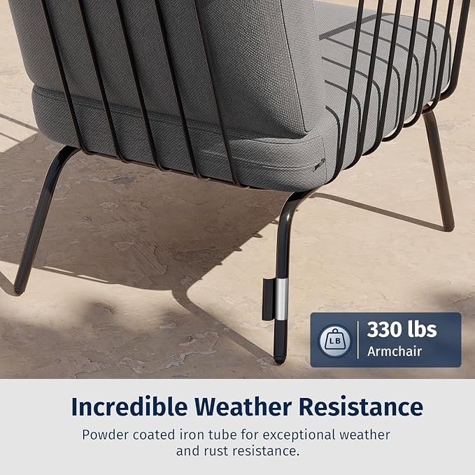 East Oak 3-Piece Plaza Patio Furniture Set, Outdoor Furniture - Image 5