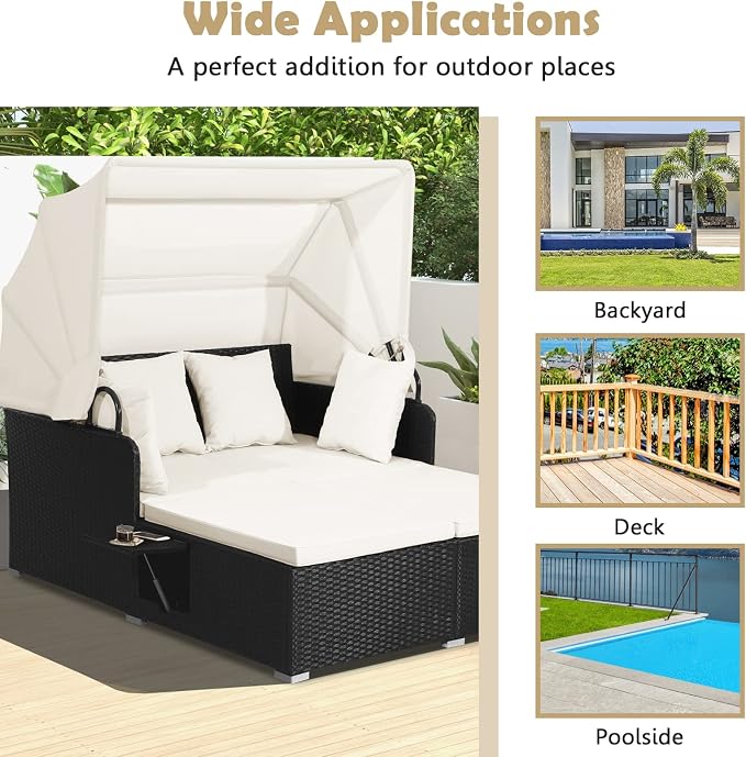 Tangkula Patio Rattan Daybed - Image 9