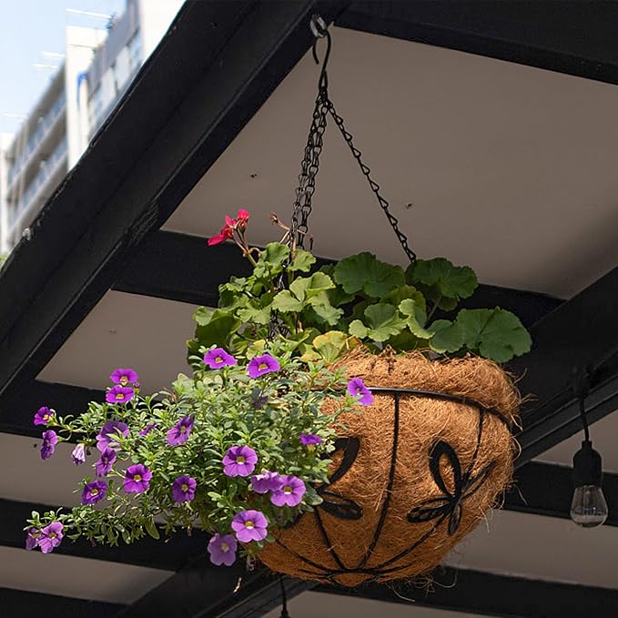 Hanging Baskets Planter for Plants, 2 Pack 12 Inch Round Metal Wire Hanging - Image 5