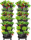 7 Tiered Strawberry Vertical Planter 2 Pack, Stackable Tower Garden Planter by Tectsia