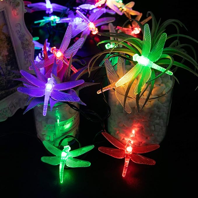 Dragonfly Solar String Lights Outdoor 25.6FT 30 LED Waterproof Solar Powered - Image 4