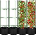 4 Pack Tomato Cages with 11 Gallon Grow Bags by Unknown