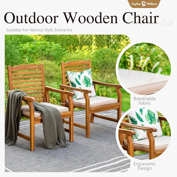 Sophia & William Patio Outdoor Table and Chairs Set, Patio Dining Sets - Image 5