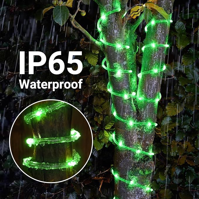 Solar Rope Lights, 66ft 200LED Solar String Lights, 8 Modes Waterproof Solar - Image 5