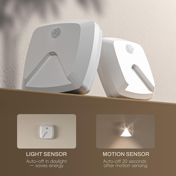 6-Pack Stick-on Motion Sensor Lights, Warm White LED Night Light, - Image 3