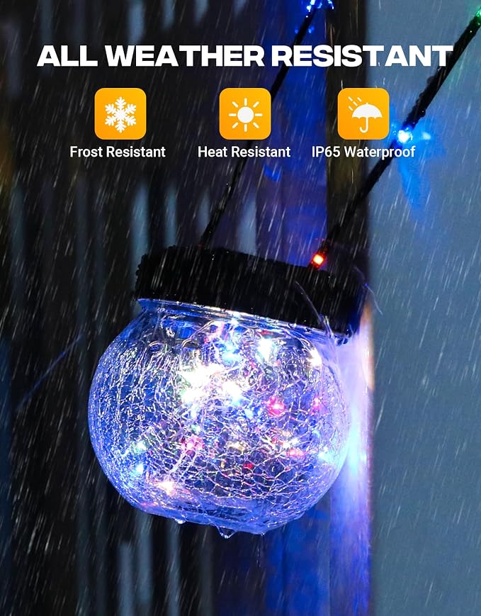 PARTPHONER Solar Lantern Solar Lights Outdoor Waterproof 6-Pack, Solar Powered - Image 4