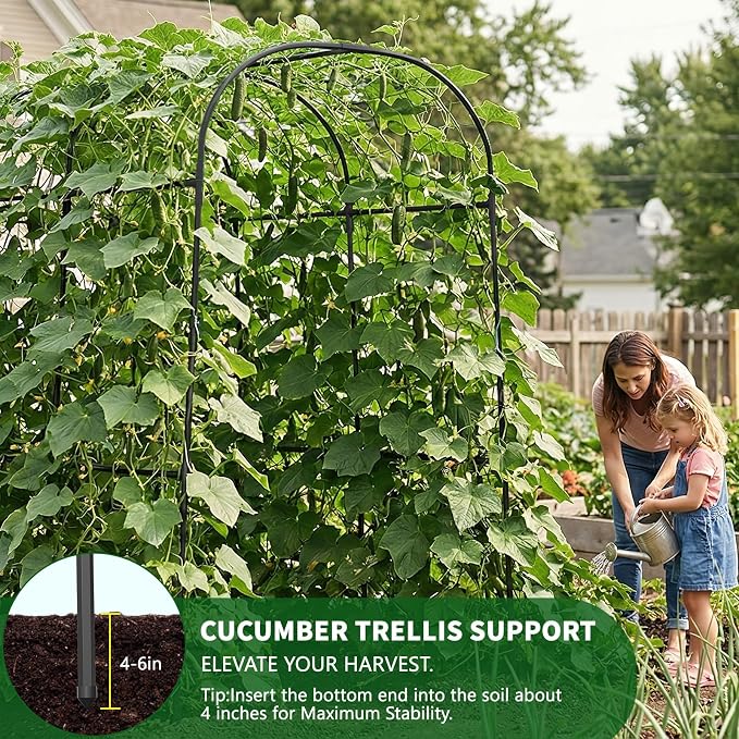 Tall Garden Arch Trellis for Climbing Plants, 83in Tall Metal Plant Support - Image 6